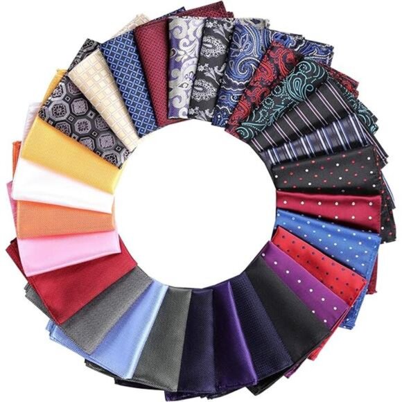 28 Pack Pocket Squares for Men Men's Handkerchief Mens Pocket Squares Set - Picture 7 of 7